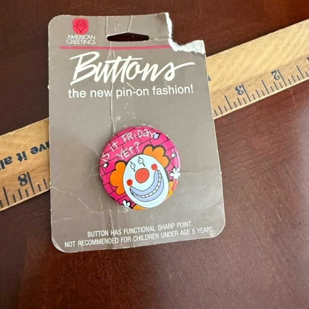Vintage 1985 Clown Brooch